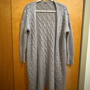 Charlotte Russe Lavender Cardigan Sweater with Ribbed Knit